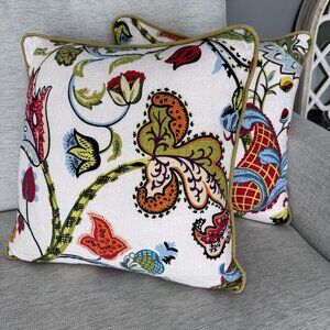 Arhaus Double-Sided Floral Paisley Accent Pillows